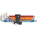 Wera 9 piece L Shape Imperial Hex Key Set, 5/64 → 3/8in