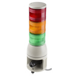 Schneider Electric Harmony XVC1 Series Red/Green/Amber Siren Signal Tower, 3 Lights, 24 V dc, Surface Mount