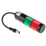 Werma Kompakt 37 Series Red/Green Buzzer Signal Tower, 2 Lights, 24 V ac/dc, Base Mount, Tube