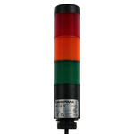 Werma Kompakt 37 Series Red/Green/Yellow Buzzer Signal Tower, 3 Lights, 24 V, Base Mount, Tube