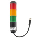 Werma Kompakt Series Red/Green/Yellow Signal Tower, 3 Lights, 24 V, Base Mount