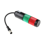 Werma Kompakt 37 Series Red/Green Signal Tower, 2 Lights, 24 V ac/dc, Base Mount