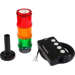 Werma KombiSIGN 72 Series Green, Red, Yellow Andon Light Kit, 3 Lights, 24 V dc, 90 → 250 V ac, Base Mount