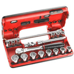 Facom 3/8 in 6 Point Socket Ratchet Bit Set