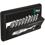 Wera 1/4 in Hexagon Phillips, Pozidriv, Slotted, Torx Ratchet Screwdriver, 87 mm length