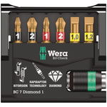 Wera Driver Bit Set 7 Pieces, Hexagon, Phillips, Pozidriv, Slotted