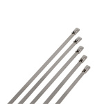 RS PRO Cable Tie 316 Stainless Steel Ball Lock, 200mm x 7.9 mm