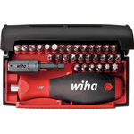 Wiha Bit Holder 33 Pieces, Hexagon, Phillips, Pozidriv, Slotted, Torx