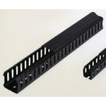 Betaduct Black Slotted Panel Trunking - Open Slot, W75 mm x D75mm, L2m, PVC