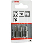 Bosch Torx Screwdriver Bit, T15 Tip, 25 mm Overall
