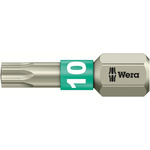 Wera Torx Screwdriver Bit, T10 Tip, 25 mm Overall