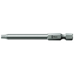 Wera Torx Screwdriver Bit, T6 Tip, 1/4 in Drive, Hexagon Drive, 70 mm Overall