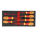 RS PRO Pozidriv; Slotted Insulated Screwdriver Set, 7-Piece