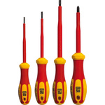 RS PRO G99-402 Pozidriv; Slotted Insulated Screwdriver Set, 4-Piece