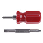 RS PRO Phillips, Slotted Stubby Screwdriver, 1/4 in, 3/16 in, PH1, PH2 Tip, 50 mm Blade, 75 mm Overall