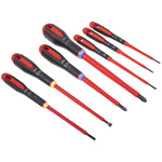 Bahco Pozidriv; Slotted Insulated Screwdriver Set, 7-Piece