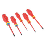 Facom Pozidriv; Slotted Insulated Screwdriver Set, 5-Piece, ESD-Safe