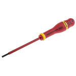 Facom Slotted Insulated Screwdriver, 3.5 x 0.6 mm Tip, 100 mm Blade, VDE/1000V, 204 mm Overall