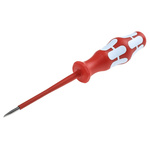 Wera Slotted Insulated Screwdriver, 3 x 0.5 mm Tip, 80 mm Blade, VDE/1000V, 161 mm Overall