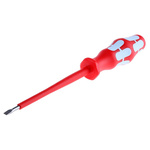 Wera Slotted Insulated Screwdriver, 3.5 x 0.6 mm Tip, 100 mm Blade, VDE/1000V, 161 mm Overall