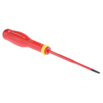 Facom Slotted Insulated Screwdriver, 3.5 mm Tip, 100 mm Blade, VDE/1000V, 204 mm Overall