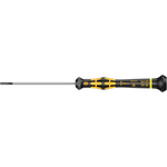 Wera Slotted Precision Screwdriver, 2.5 x 0.4 mm Tip, 80 mm Blade, 177 mm Overall