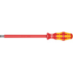 Wera Slotted Insulated Screwdriver, 10 mm Tip, 200 mm Blade, VDE/1000V, 112 mm Overall