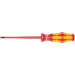 Wera Slotted Insulated Screwdriver, 3.5 mm Tip, 100 mm Blade, VDE/1000V, 181 mm Overall