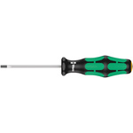 Wera Slotted Screwdriver, 2.5 mm Tip, 60 mm Blade, 130 mm Overall