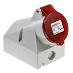MENNEKES IP44 Red Wall Mount 4P 25 ° Industrial Power Socket, Rated At 16.0A, 400 V