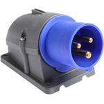 ABB, Easy & Safe IP44 Blue Wall Mount 2P+E Right Angle Industrial Power Socket, Rated At 16.0A, 230.0 V