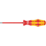 Wera Slotted Insulated Screwdriver, 4 mm Tip, 150 mm Blade, VDE/1000V, 248 mm Overall