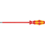 Wera Slotted Insulated Screwdriver, 6.5 mm Tip, 200 mm Blade, VDE/1000V, 305 mm Overall