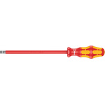 Wera Slotted Insulated Screwdriver, 8 mm Tip, 200 mm Blade, VDE/1000V, 287 mm Overall