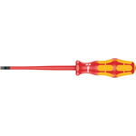 Wera Slotted Insulated Screwdriver, 5.5 mm Tip, 125 mm Blade, VDE/1000V, 223 mm Overall