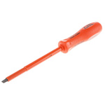 ITL Insulated Tools Ltd Slotted Insulated Screwdriver, 6.5 x 1.2 mm Tip, 125 mm Blade, VDE/1000V, 215 mm Overall