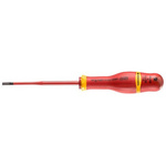 Facom Slotted Insulated Screwdriver, 4 mm Tip, 100 mm Blade, VDE/1000V, 210 mm Overall
