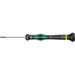 Wera Slotted Precision Screwdriver, 2 x 0.3 mm Tip, 50 mm Blade, 147 mm Overall