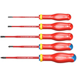 Facom Pozidriv Insulated Screwdriver, 3.5 mm, 4 mm, 5.5 mm Tip, VDE/1000V, 100 mm, 125 mm Overall