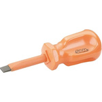 SAM Slotted Insulated Stubby Screwdriver, 6 mm Tip, 40 mm Blade, VDE/1000V, 50 mm Overall