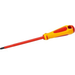 SAM Slotted Insulated Screwdriver, 10 mm Tip, 200 mm Blade, VDE/1000V, 320 mm Overall