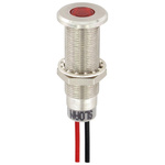 Sloan Red Panel LED, Lead Wires Termination, 5 → 28 V, 8.2 x 7.6mm Mounting Hole Size, IP68