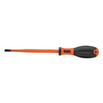 Klein Tools Slotted Insulated Screwdriver, 5.5 mm Tip, 125 mm Blade, VDE/1000V, 225 mm Overall