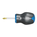 Facom Pozidriv Stubby Screwdriver, PZ1 Tip, 25 mm Blade, 81 mm Overall