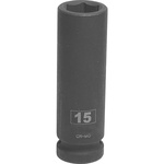 RS PRO 15mm, 1/2 in Drive Deep Impact Socket Hexagon