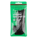 RS PRO 14-Piece Torx Key Set, L Shape, Short Arm