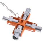 Bahco 8-way Control Cabinet Key, 10 (Triangular Lock) mm, 11 (Square Lock) mm Capacity