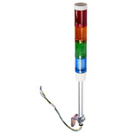 Schneider Electric Harmony XVM Series Red/Green/Amber/Blue Buzzer Signal Tower, 4 Lights, 24 V ac/dc, Base Mount