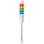 Patlite LR6 Series Coloured Buzzer Signal Tower, 5 Lights, 24 V dc, Pole Mount