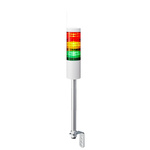 Patlite LR6 Series Coloured Signal Tower, 3 Lights, 24 V dc, Pole Mount